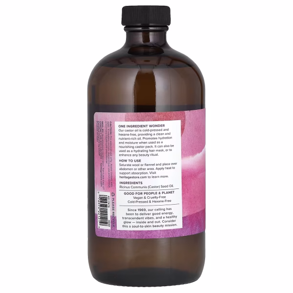 Heritage Store, Organic Castor Oil, 16 fl oz (473 ml) - Image 3