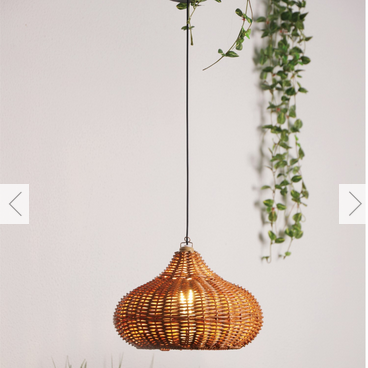 Solar Rattan Effect Pendant Light