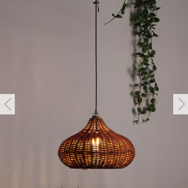 Solar Rattan Effect Pendant Light - Image 2